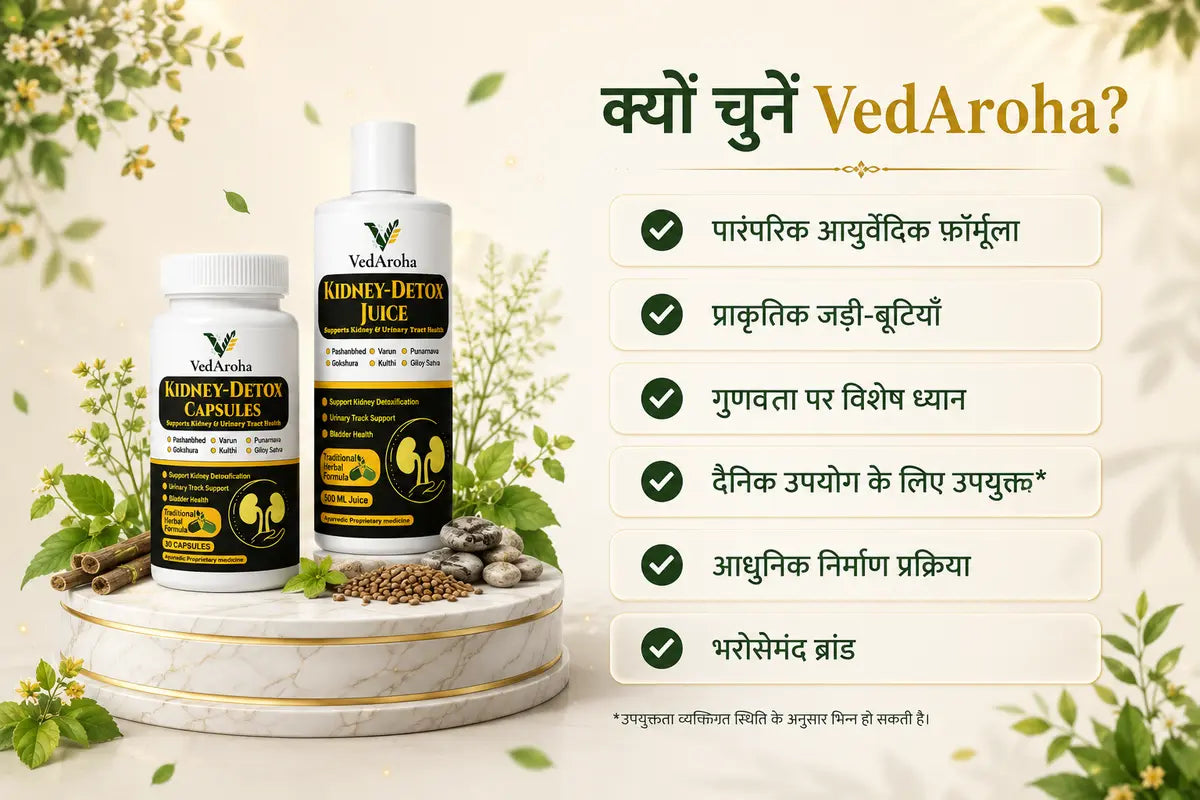 VedAroha Kidney Care Juice | Stone Relief | Punarnava, Gokshura & Varuna