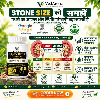 VedAroha Stone Out Tablets | Kidney & Bladder Stone Remover | Ayurvedic