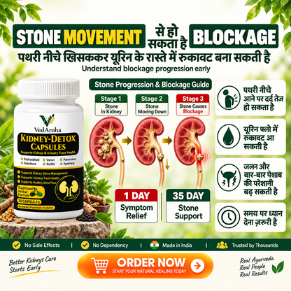 VedAroha Stone Out Tablets | Kidney & Bladder Stone Remover | Ayurvedic